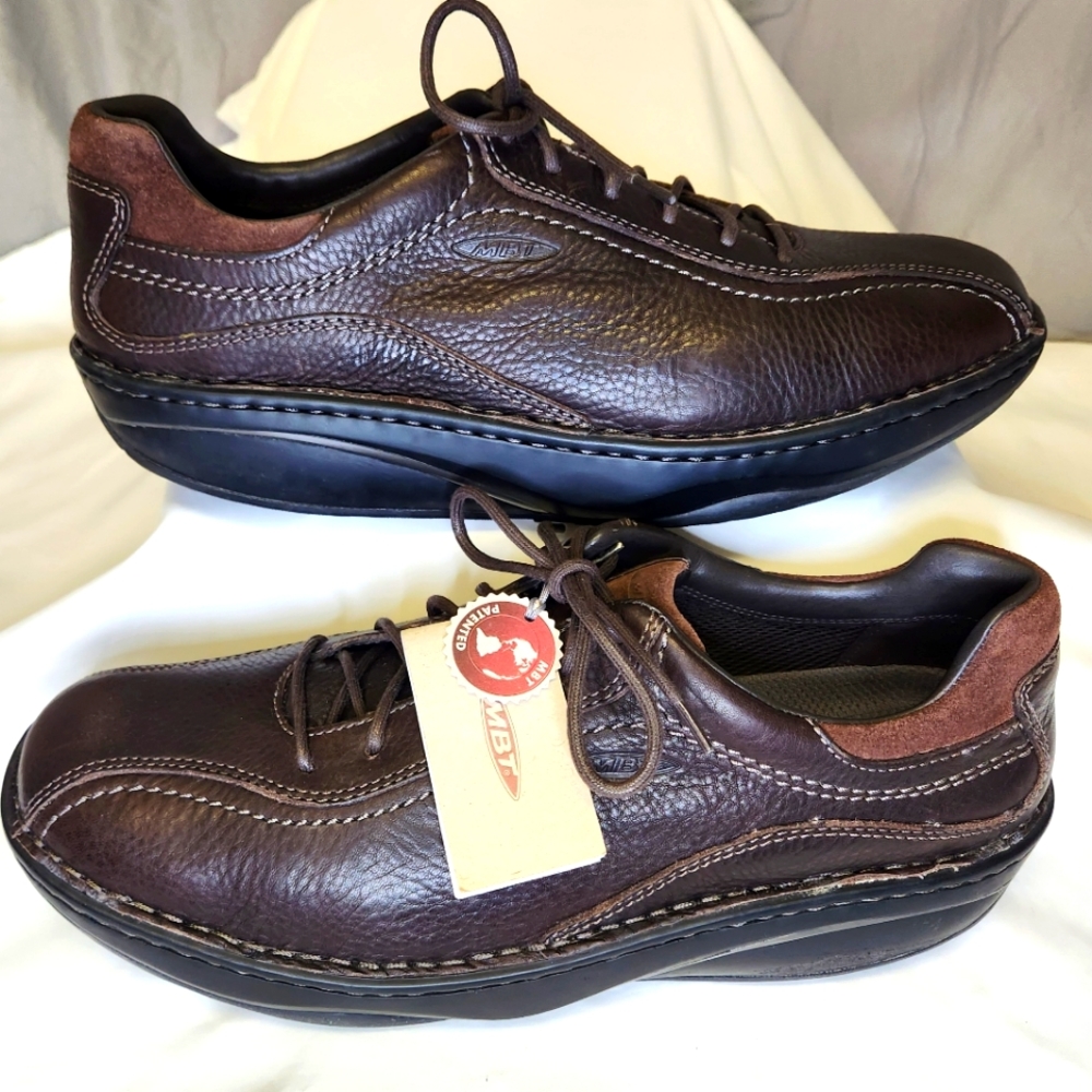 MBT Ajabu Men's Casual Dress Brown Leather Oxford Size 12-12.5